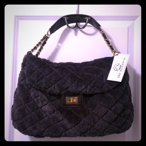 Big Buddha Faux Fur Purse